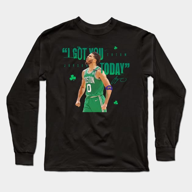 Jayson Tatum Game 7 Long Sleeve T-Shirt by Juantamad